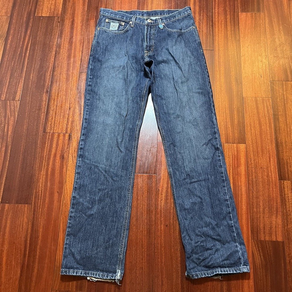 Cinch Jeans Mens 34x36 Blue Dark Wash Western Cowboy Ranch Work READ MB92824018